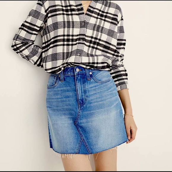 Madewell Rigid A-Line Mini Skirt - Picture 1 of 8